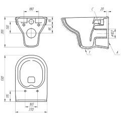 Инсталляция Cersanit Link Pro + унитаз Cersanit City New Clean On S-SET-CITYC/LPRO/S-DL/In-Wg-w