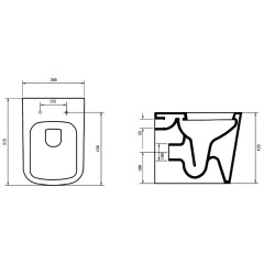 Унитаз приставной BelBagno Albano BB120CBR+BB120SC безободковый