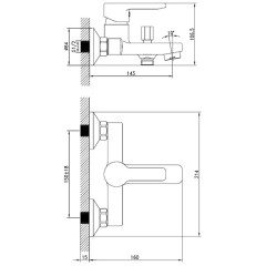 Смеситель для ванны Iddis Sena SENSB00i02WA