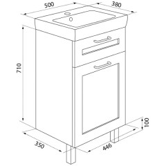 Тумба с раковиной Iddis Sena 50 SEN50W1i95K