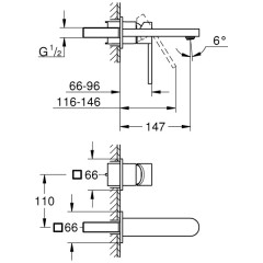 Смеситель для раковины встраиваемый Grohe Plus 29303003