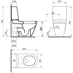 Унитаз Bocchi Taormina Arch 1017-002-0129 белый матовый