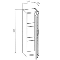 Зеркало-шкаф Бриклаер Лофт 100