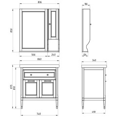 Зеркало ASB-Woodline Гранда 60 verde массив ясеня