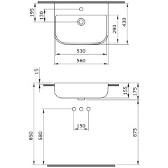 Раковина накладная Bocchi Milano 1303-001-0126 белый