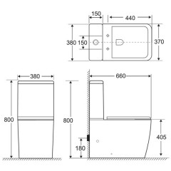 Унитаз BelBagno Visto BB319CPR+BB319T+BB319SC безободковый