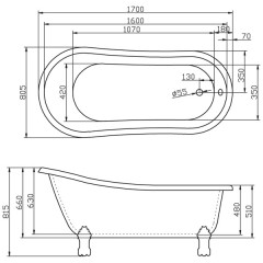 Ванна акриловая BelBagno BB04