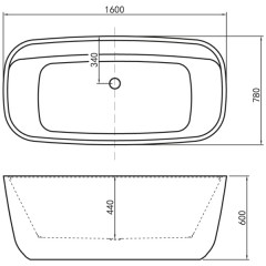 Ванна акриловая BelBagno BB90-1600