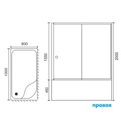 Душевой угол Royal Bath RB8100BP-C-CH R