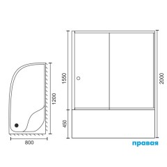 Душевой угол Royal Bath RB8120BK-C-CH R