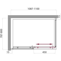 Душевой угол BelBagno Uno UNO-AH-1-110/80-C-Cr