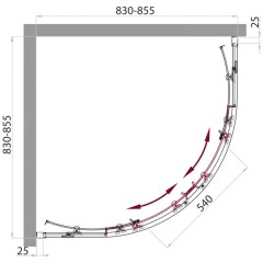 Душевой угол BelBagno Sela SELA-R-2-85-Ch-Cr