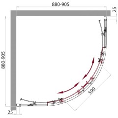 Душевой угол BelBagno Sela SELA-R-2-90-C-Cr