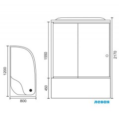 Душевая кабина Royal Bath RB8120BK3-BT-CH L