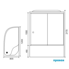 Душевая кабина Royal Bath RB8120BK3-BT-CH R