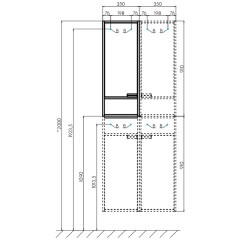 Шкаф подвесной Акватон Флай 35 1A237903FAX1R