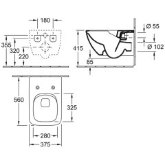 Унитаз подвесной Villeroy & Boch Legato 5663RSR1 DirectFlush