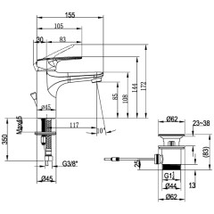 Смеситель для раковины Villeroy & Boch O.novo Start TVW10510111061