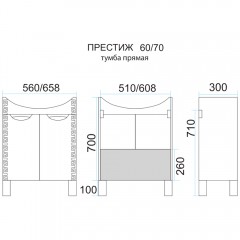 Тумба под раковину Misty Престиж 60 белый Э-Прсж01060-013Пр