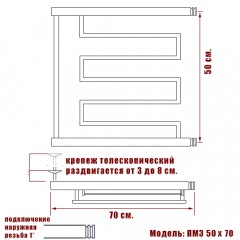 Полотенцесушитель водяной Ника ПМ3 50x70