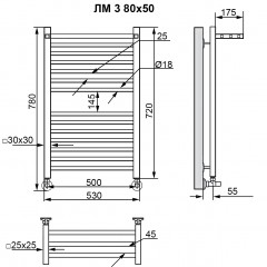 Полотенцесушитель водяной Ника Modern ЛМ 3 60x40