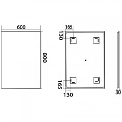 Зеркало Misty Неон 1 LED 60x80 сенсор на корпусе П-Нео060080-1ПРСНК