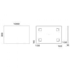 Зеркало Misty Неон 2 LED 100x80 клавишный выключатель П-Нео10080-2ПРКВДВП