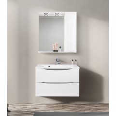 Зеркальный шкаф BelBagno Marino 80 bianco lucido MARINO-SPC-800/750-1A-BL-P-R