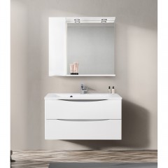 Зеркальный шкаф BelBagno Marino 90 bianco lucido MARINO-SPC-900/750-1A-BL-P-L