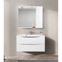 Зеркальный шкаф BelBagno Marino 90 bianco lucido MARINO-SPC-900/750-1A-BL-P-R