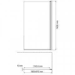 Шторка на ванну WasserKRAFT Berkel 48P01-80R Matt glass