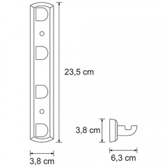 Планка с 4-мя крючками WasserKRAFT Kammel White K-8374WHITE