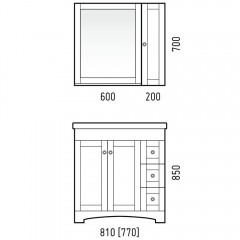 Тумба под раковину Corozo Техас 80 SD-00000323