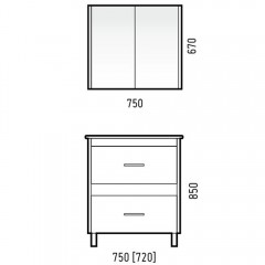 Зеркало-шкаф Corozo Верона 75 лайн SD-00000287