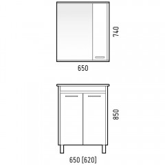Зеркало-шкаф Corozo Лорена 65/С лайн SD-00000295