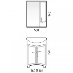 Зеркало-шкаф Corozo Креста 55 SD-00000292