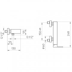 Смеситель для душа Palazzani Qadra 58201510