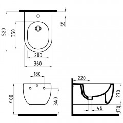 Биде подвесное Bien Vokha MDBA05201VD1B7000