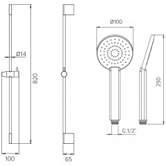 Душевой гарнитур Palazzani Idrotech 9920M310G