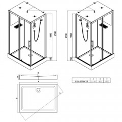 Душевая кабина Esbano ESB-1180CKR
