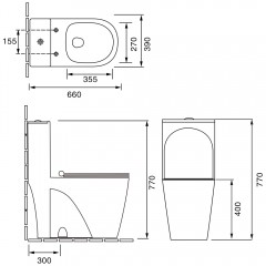 Унитаз SantiLine SL-5012 безободковый