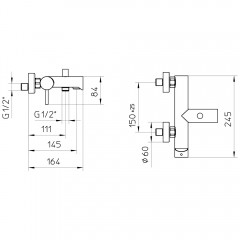 Смеситель для ванны Palazzani Digit 02101538