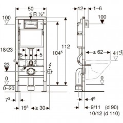 Инсталляция Geberit 458.128.21.1 + унитаз OWL Eter Cirkel-H OWLT190201 безободковый с сиденьем