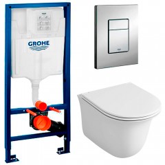 Инсталляция Grohe Rapid SL 38772001 + унитаз OWL Eter Cirkel-H OWLT190201 безободковый с сиденьем