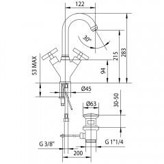 Смеситель для раковины Palazzani Formula 62322310