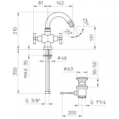 Смеситель для биде Palazzani Formula 62422010