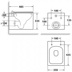 Унитаз подвесной OWL Cube Cirkel-H OWLT190803 безободковый