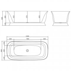 Ванна акриловая BelBagno BB400-1500-800