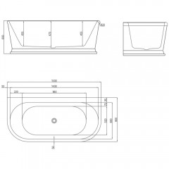 Ванна акриловая BelBagno BB408-1500-800