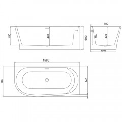 Ванна акриловая BelBagno BB410-1500-780-R